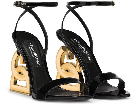 

Босоножки 3.5 из лакированной кожи Dolce & Gabbana, черный