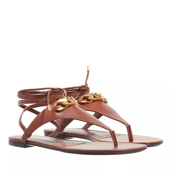 

Сандалии v-logo chain thong flat sandal Valentino Garavani, коричневый