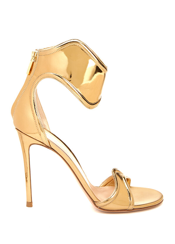 Лукреция золотые женские кожаные сандалии Gianvito Rossi