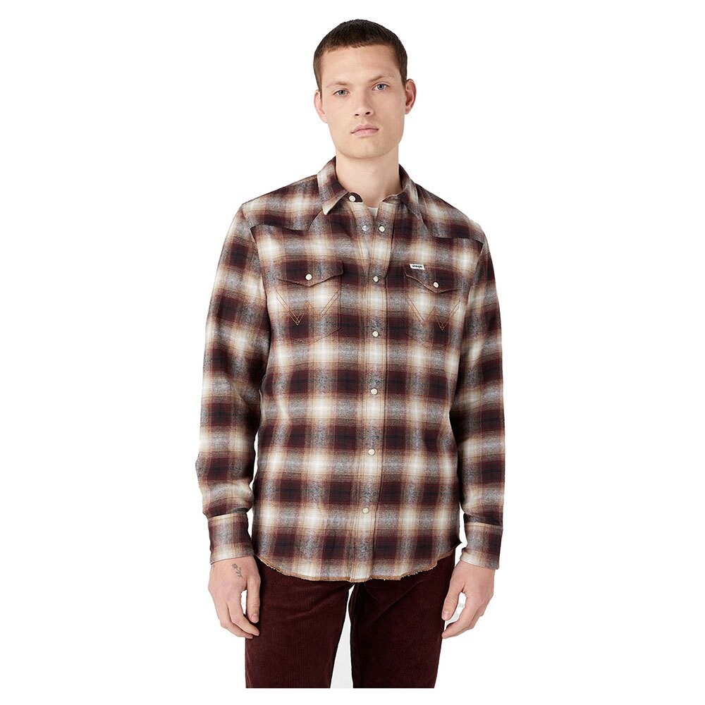 

Рубашка с длинным рукавом Wrangler Western Regular Fit, коричневый