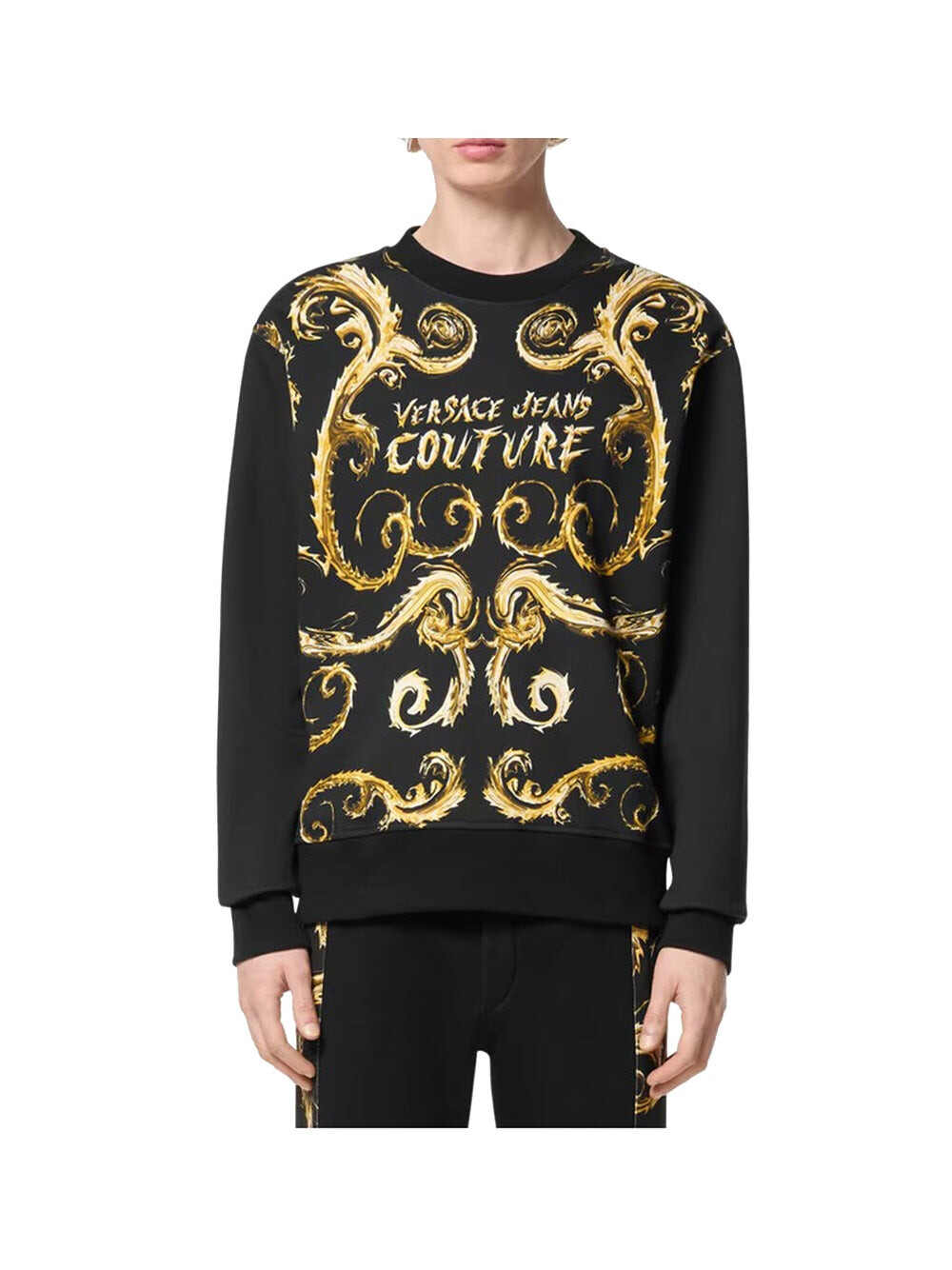 

Черно-золотая мужская толстовка Versace Jeans