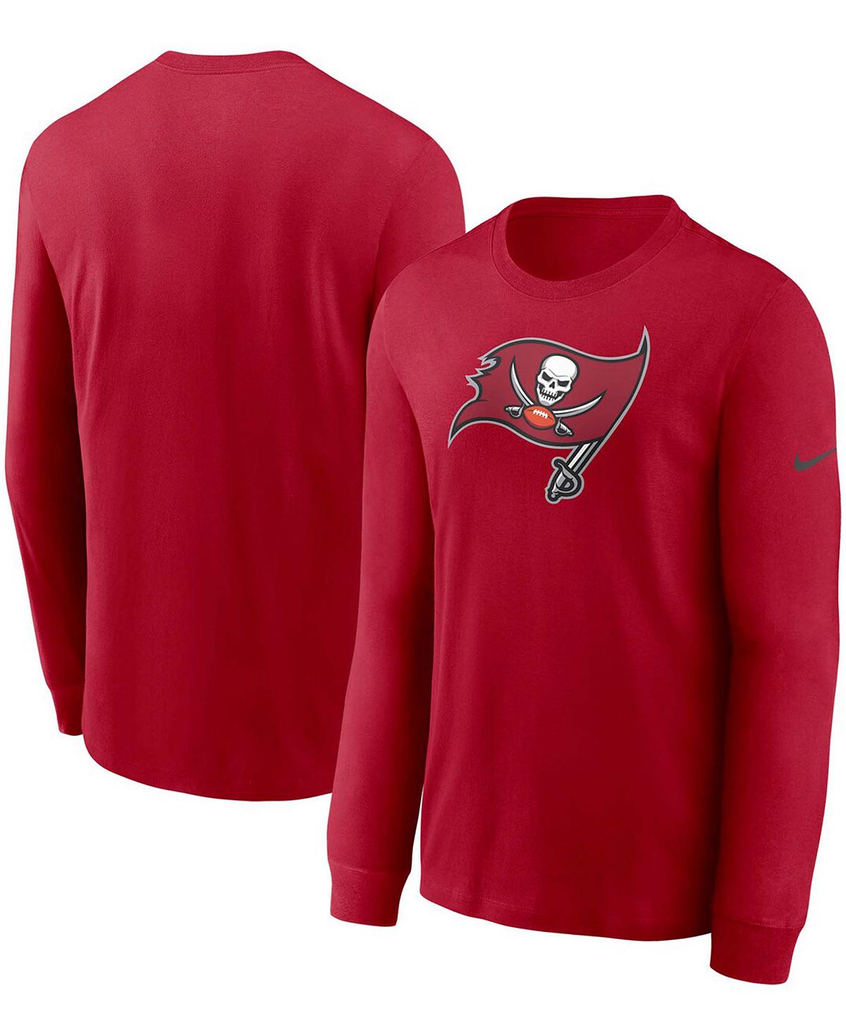 Мужская красная футболка с длинным рукавом и логотипом Tampa Bay Buccaneers Primary Nike