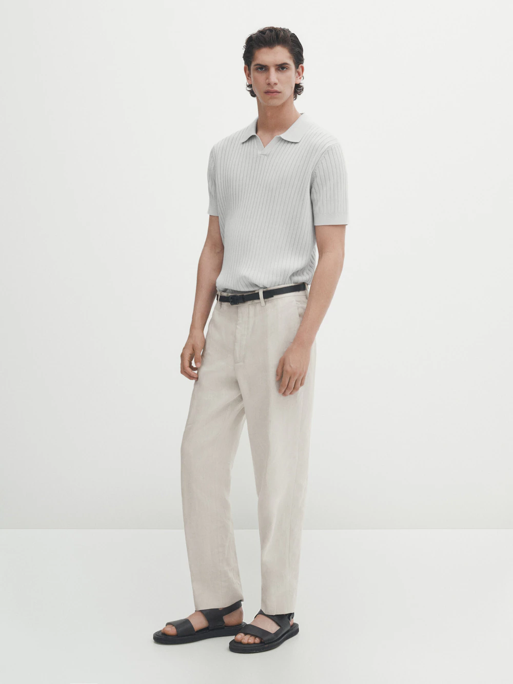 

Свитер поло в рубику Massimo Dutti