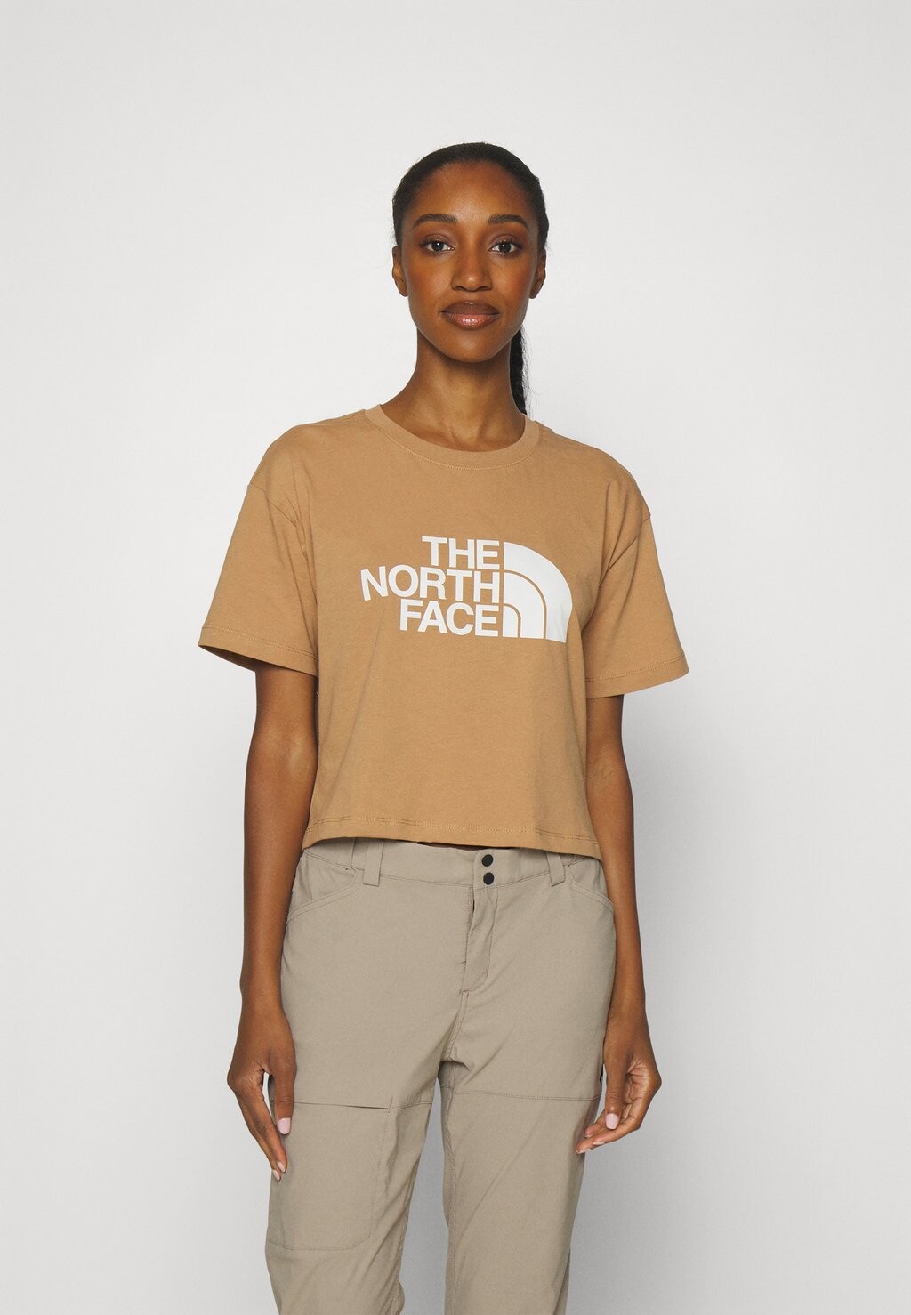 

Футболка с принтом CROPPED EASY TEE The North Face, миндальное масло