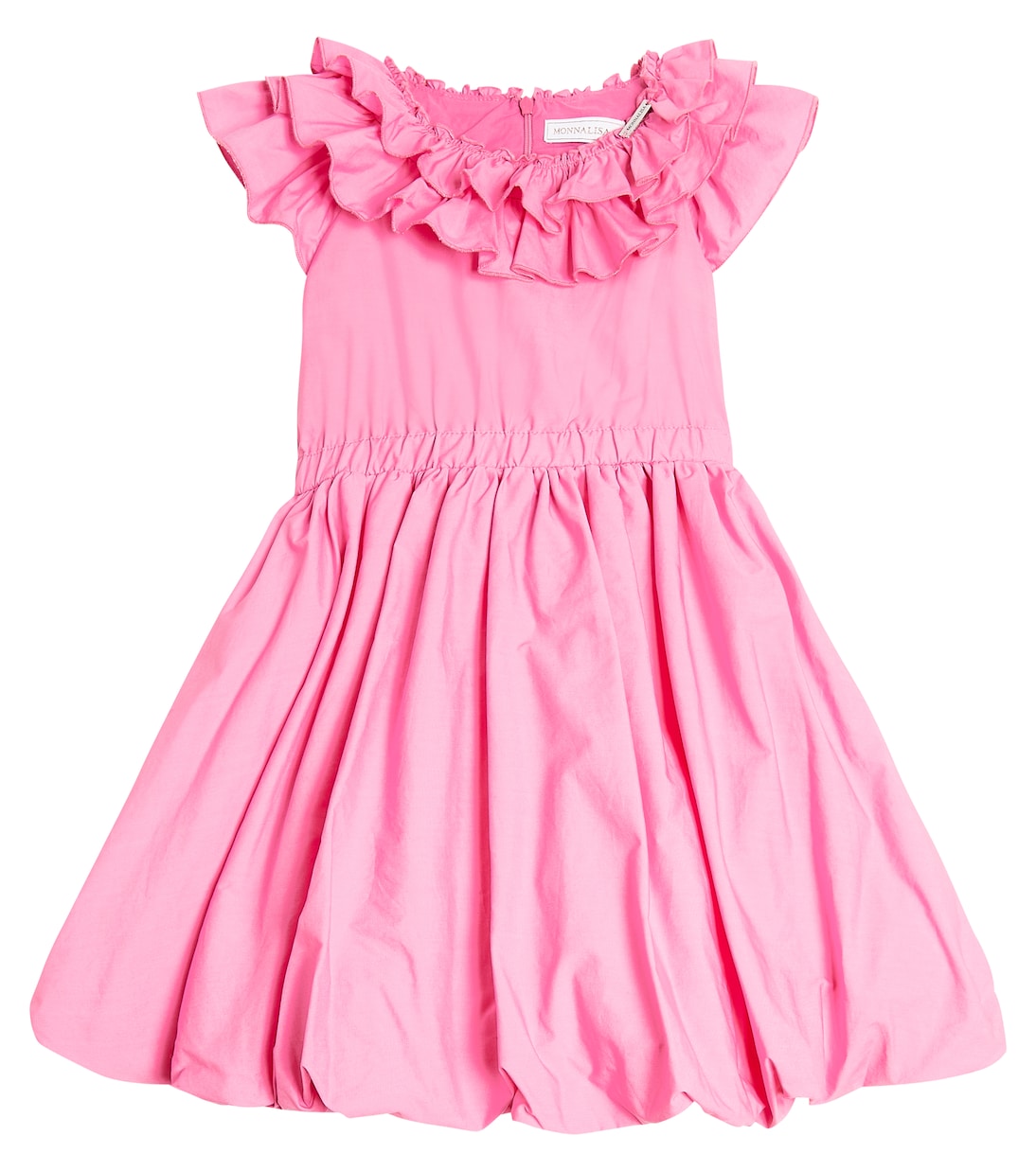 цена Хлопковое платье с оборками Monnalisa, розовый