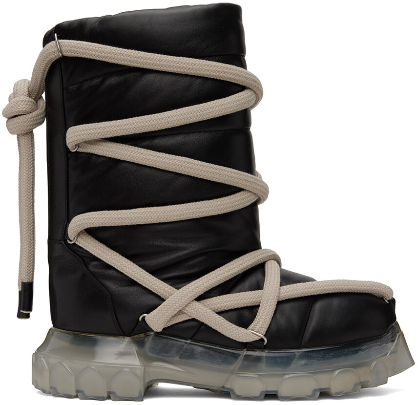 

Черные лунные тракторные ботинки Rick Owens, Черный