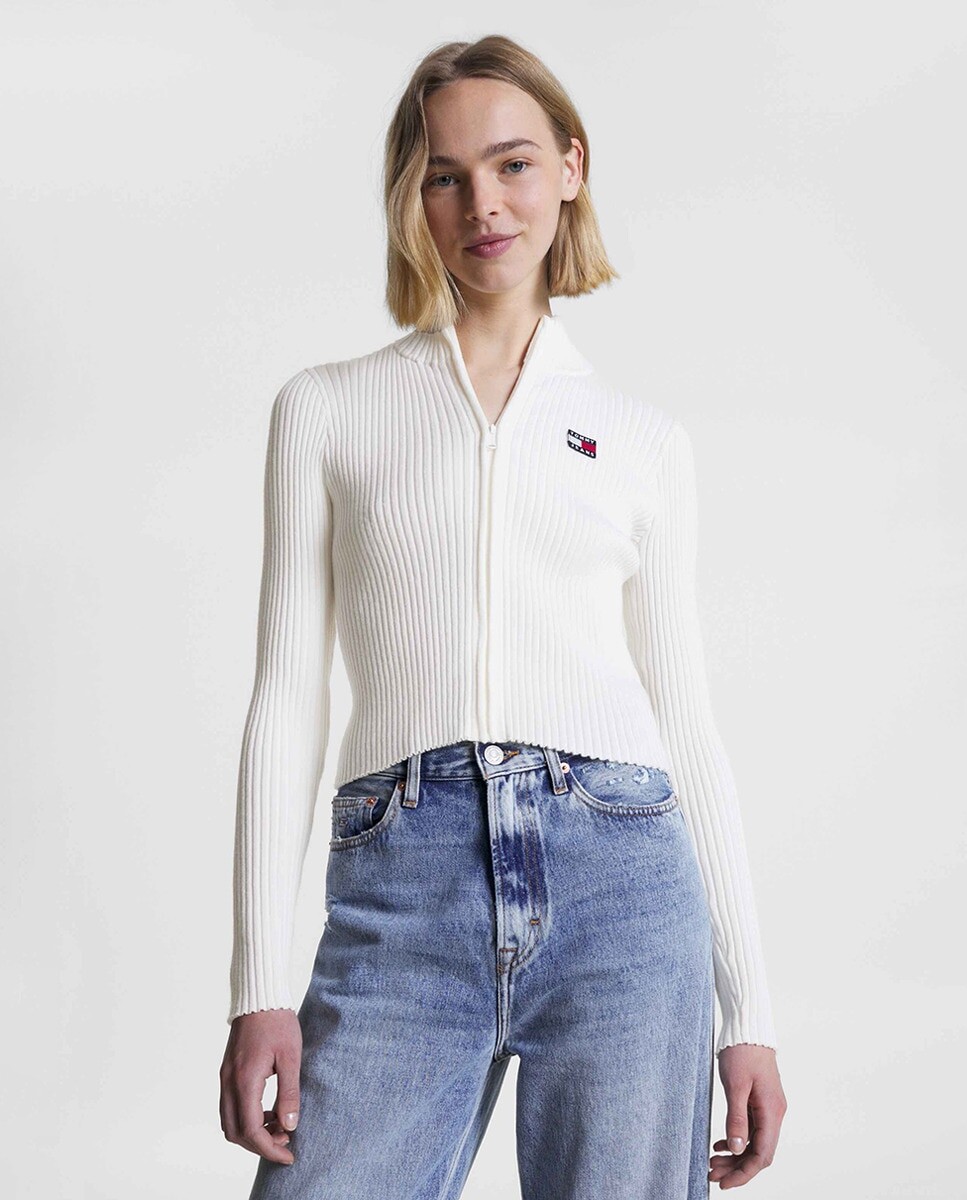 

Женский свитер с застежкой-молнией и круглым вырезом Tommy Jeans
