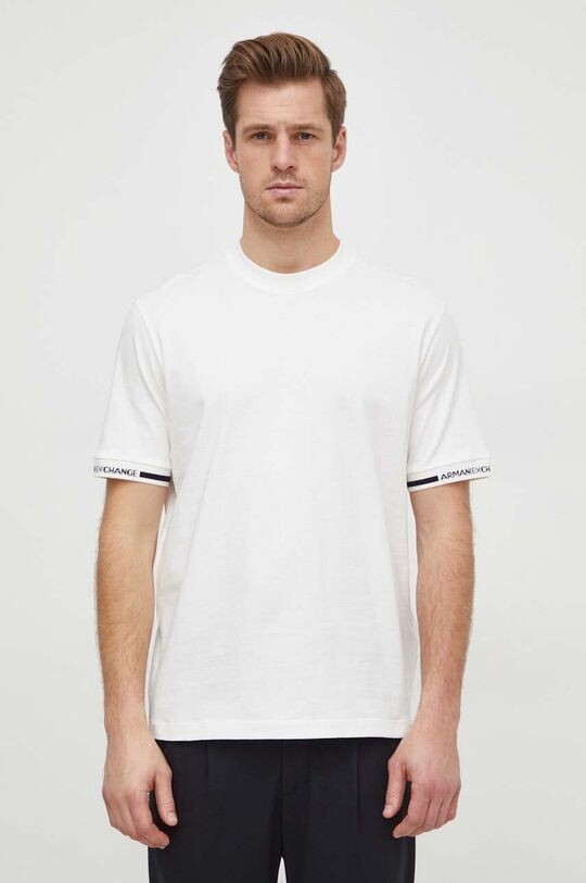 

Хлопковая футболка Armani Exchange, бежевый
