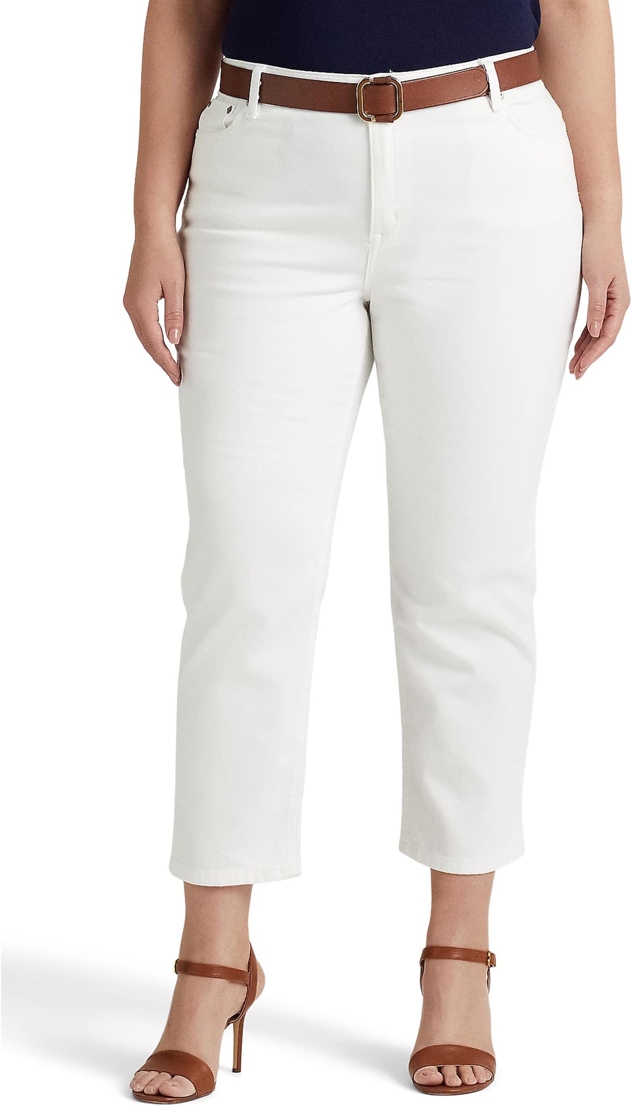 Джинсы Plus Size High-Rise Straight Ankle Jeans LAUREN Ralph Lauren, цвет White Wash