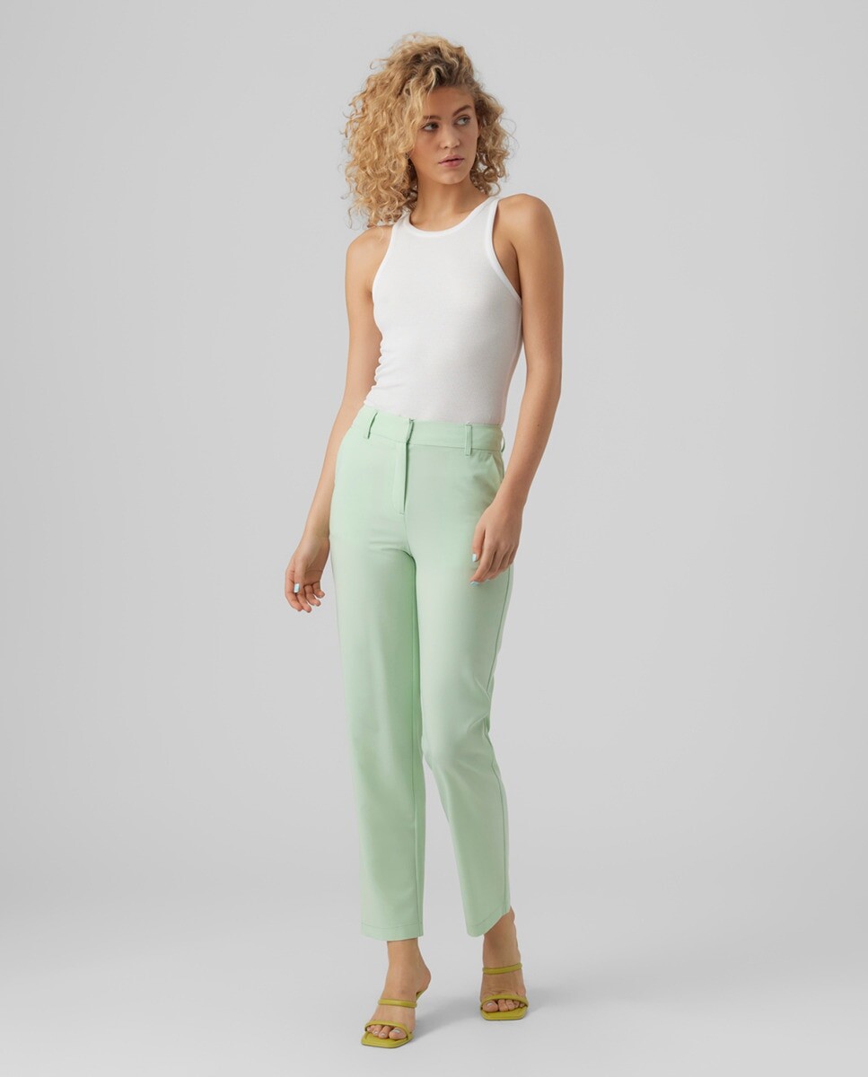 

Женские классические брюки с двумя карманами Vero Moda, антикарный зеленый