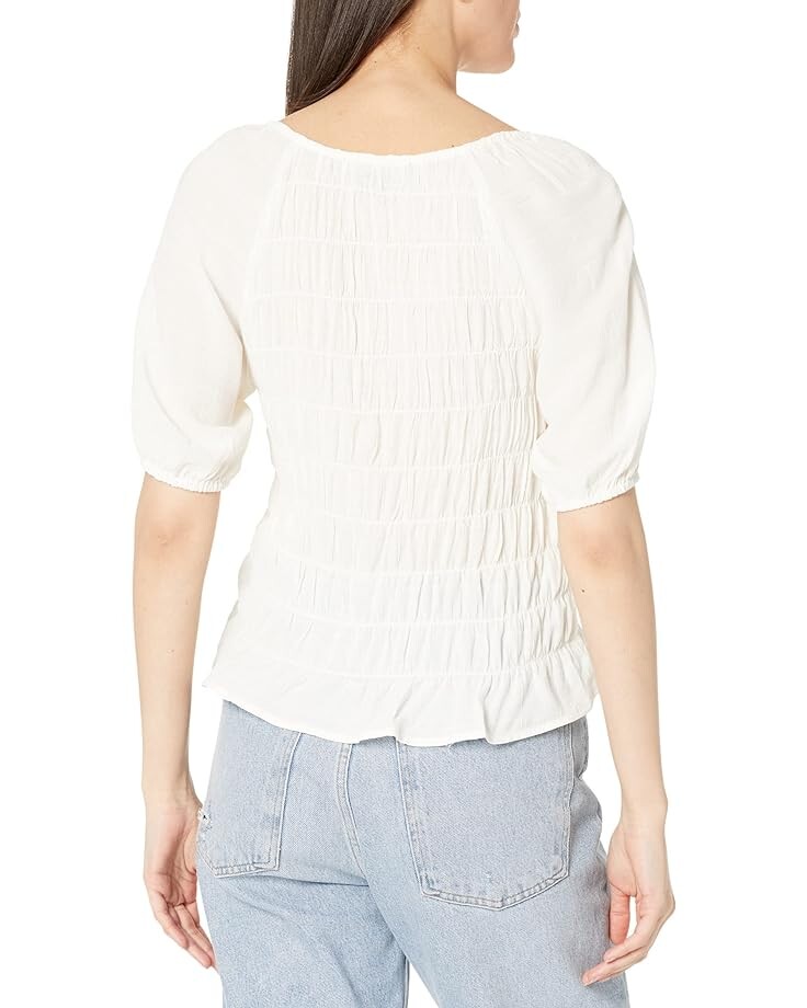 

Топ Sanctuary V-Neck Smocked Top, цвет Powdered Sugar