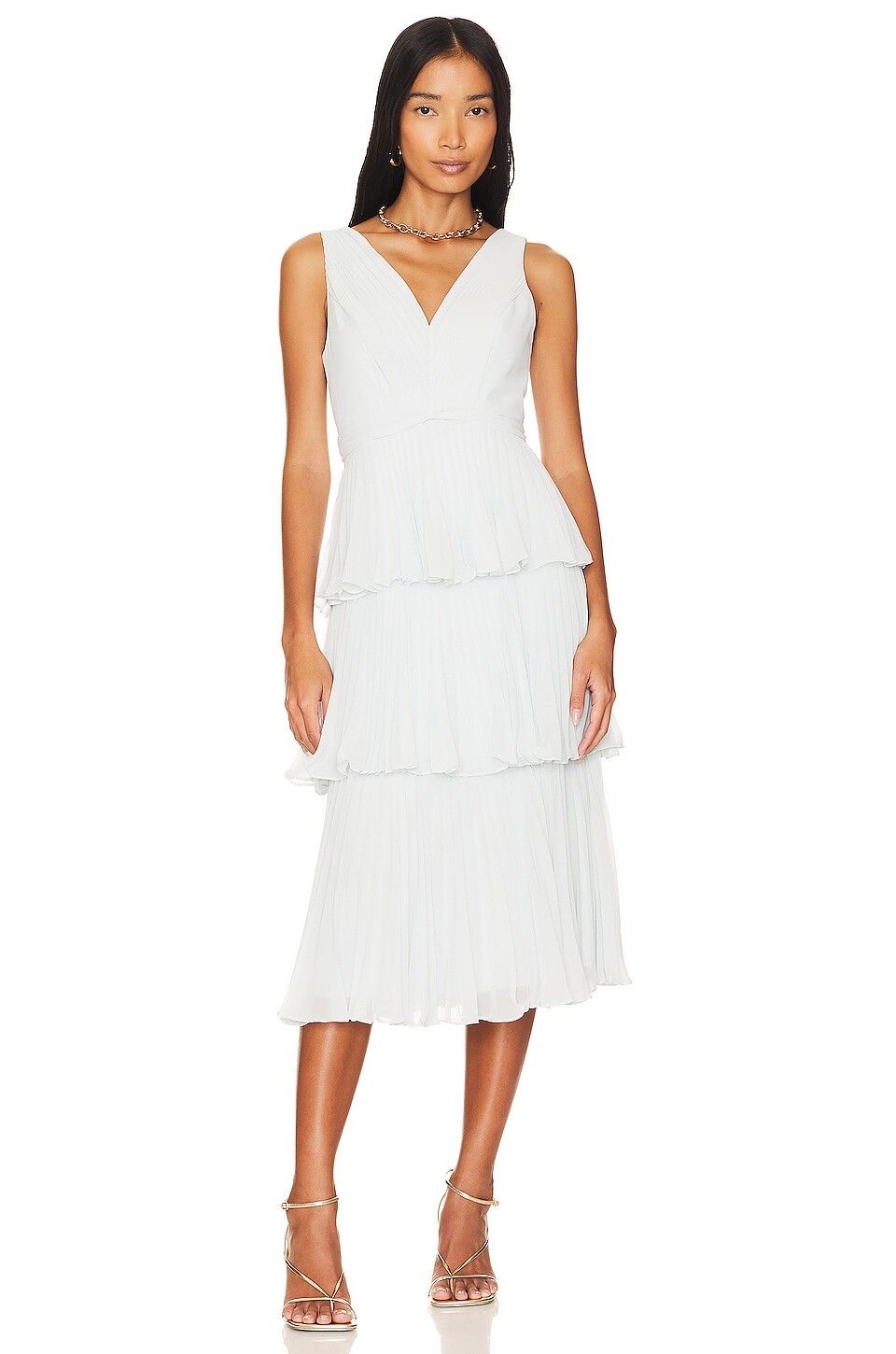 Платье BCBGMAXAZRIA Tiered Gown, синий платье bcbgmaxazria printed halter gown