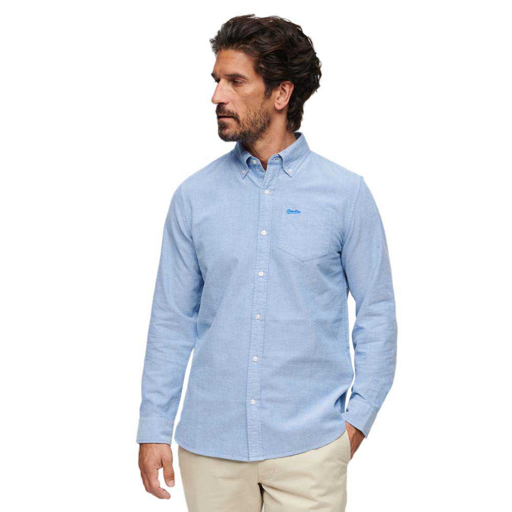 

Рубашка с длинным рукавом Superdry Cotton Oxford, синий