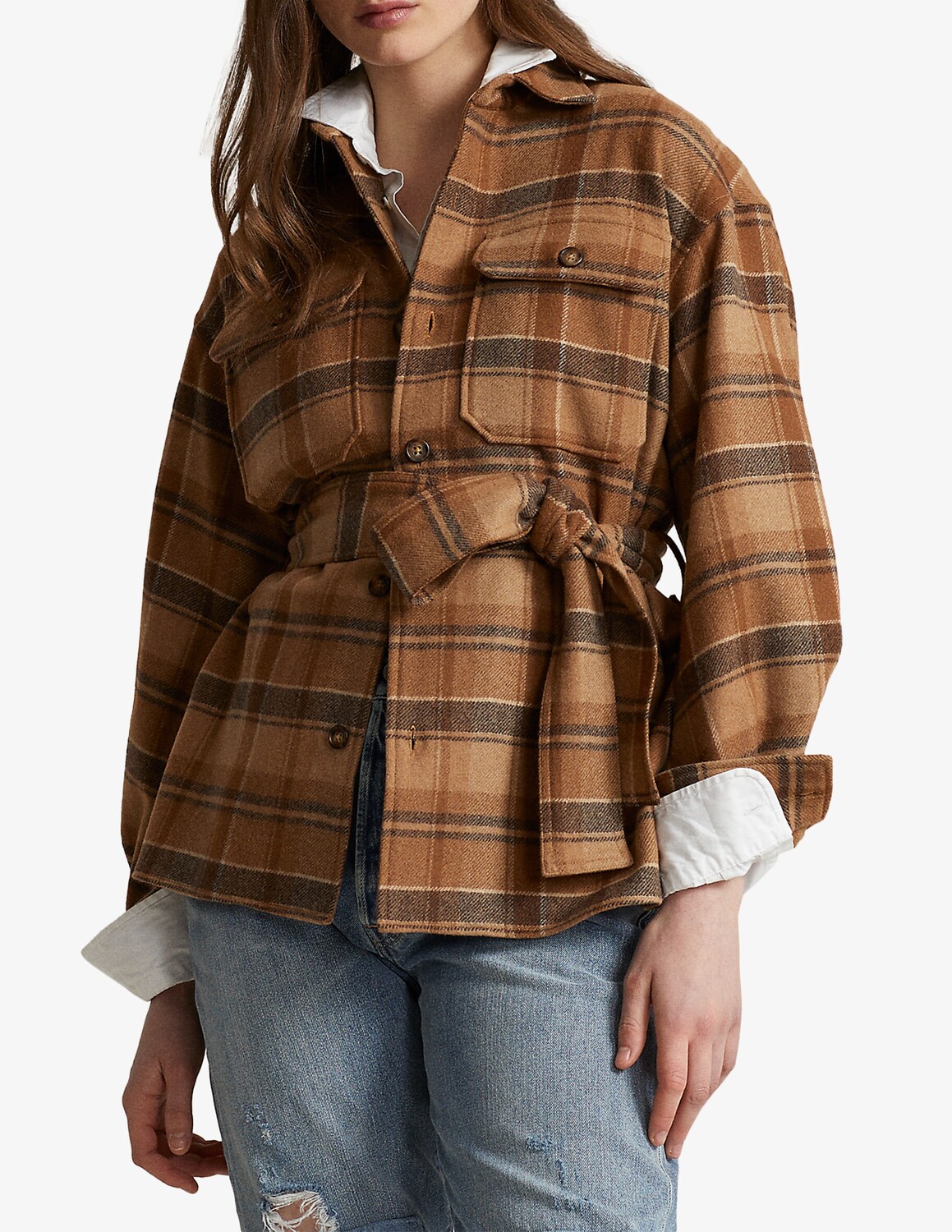 

Рубашка из смесовой шерсти Ralph Lauren, коричневый