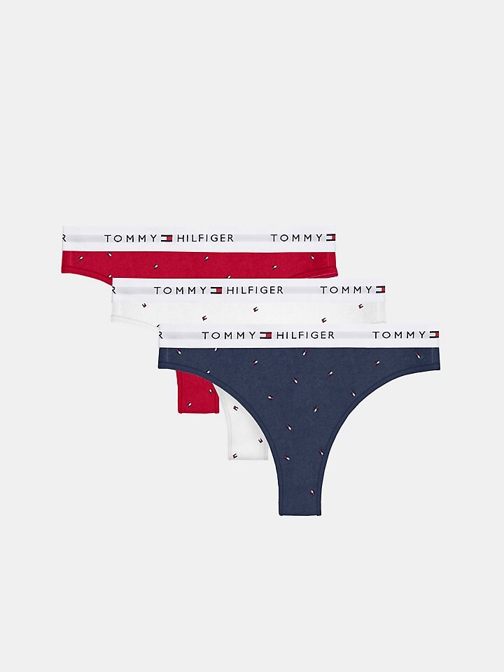 

Хлопковые классические стринги 3 шт. Tommy Hilfiger