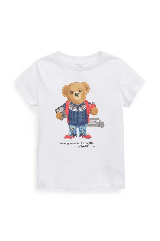 

Детская хлопковая футболка Polo Ralph Lauren, белый