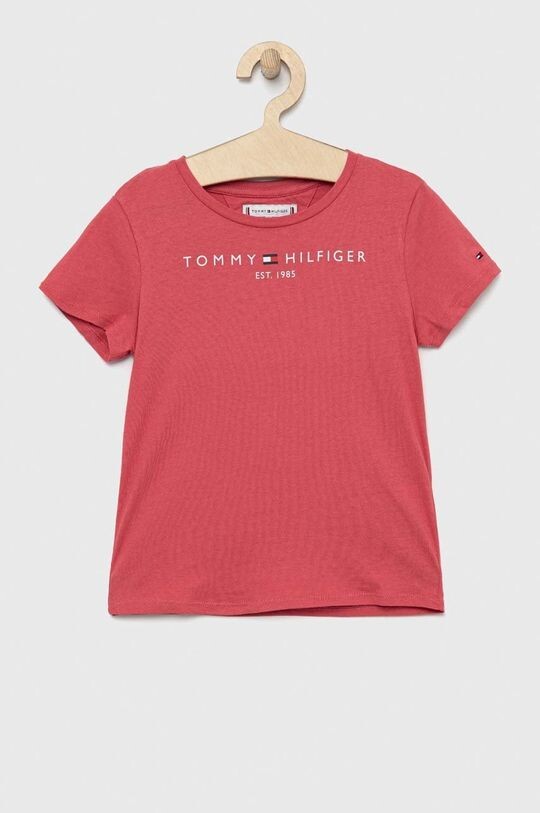 

Хлопковая футболка для детей Tommy Hilfiger, розовый
