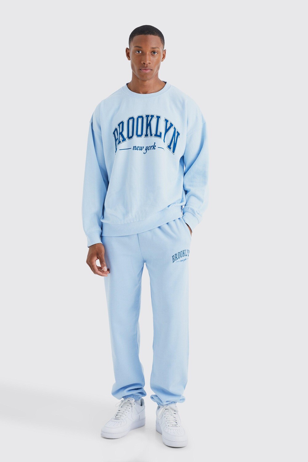 

Спортивный костюм оверсайз brooklyn nyc Boohoo, синий