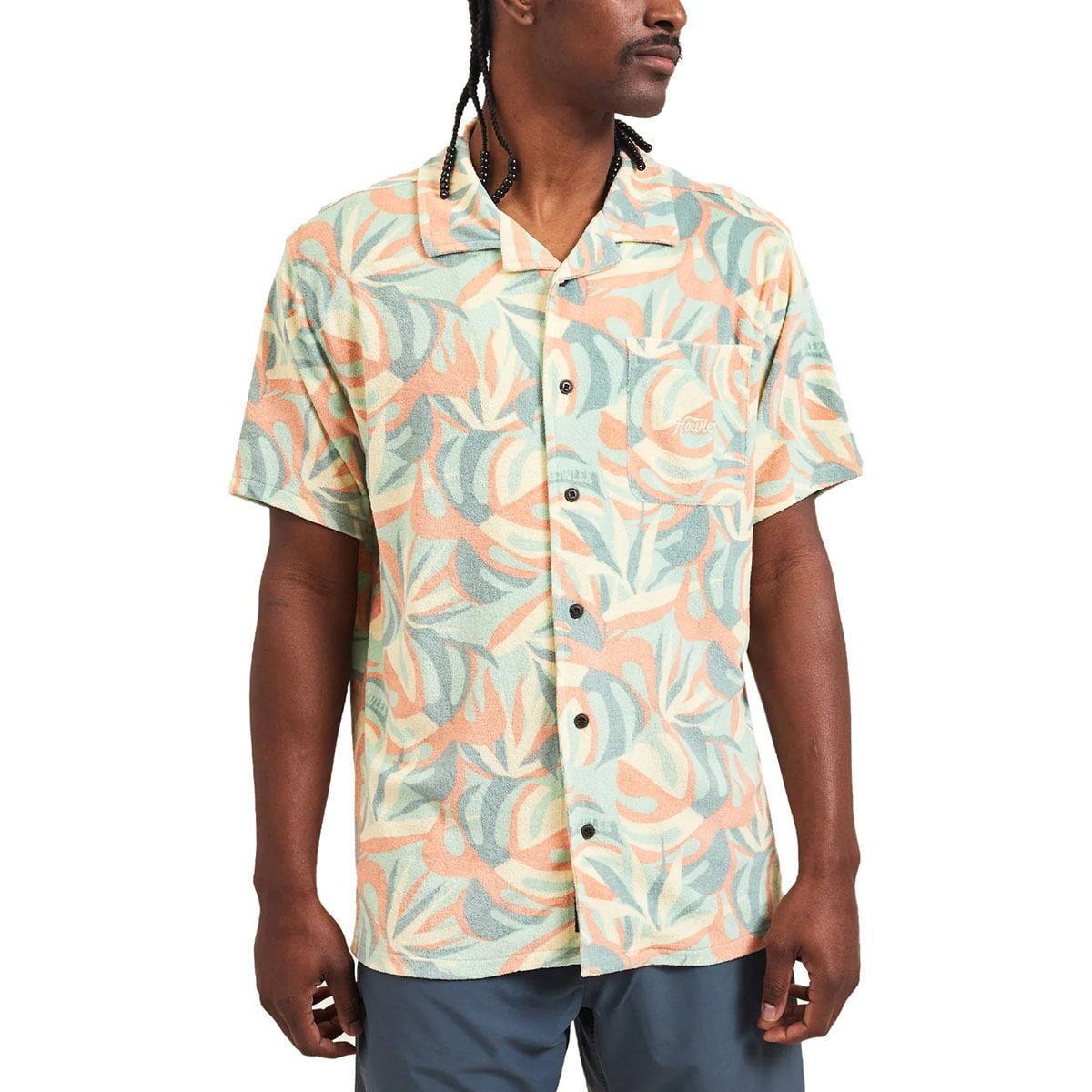 Терри-рубашка палапа Howler Brothers, цвет monstera mash/sherbet