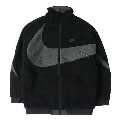 Куртка Nike Zipper Stand Collar polar fleece Large Logo Reversible Casual Jacket Black, черный