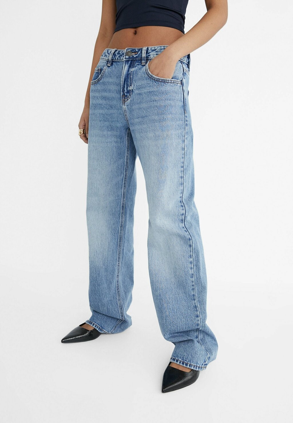 

Джинсы прямого кроя Stradivarius, цвет blue denim