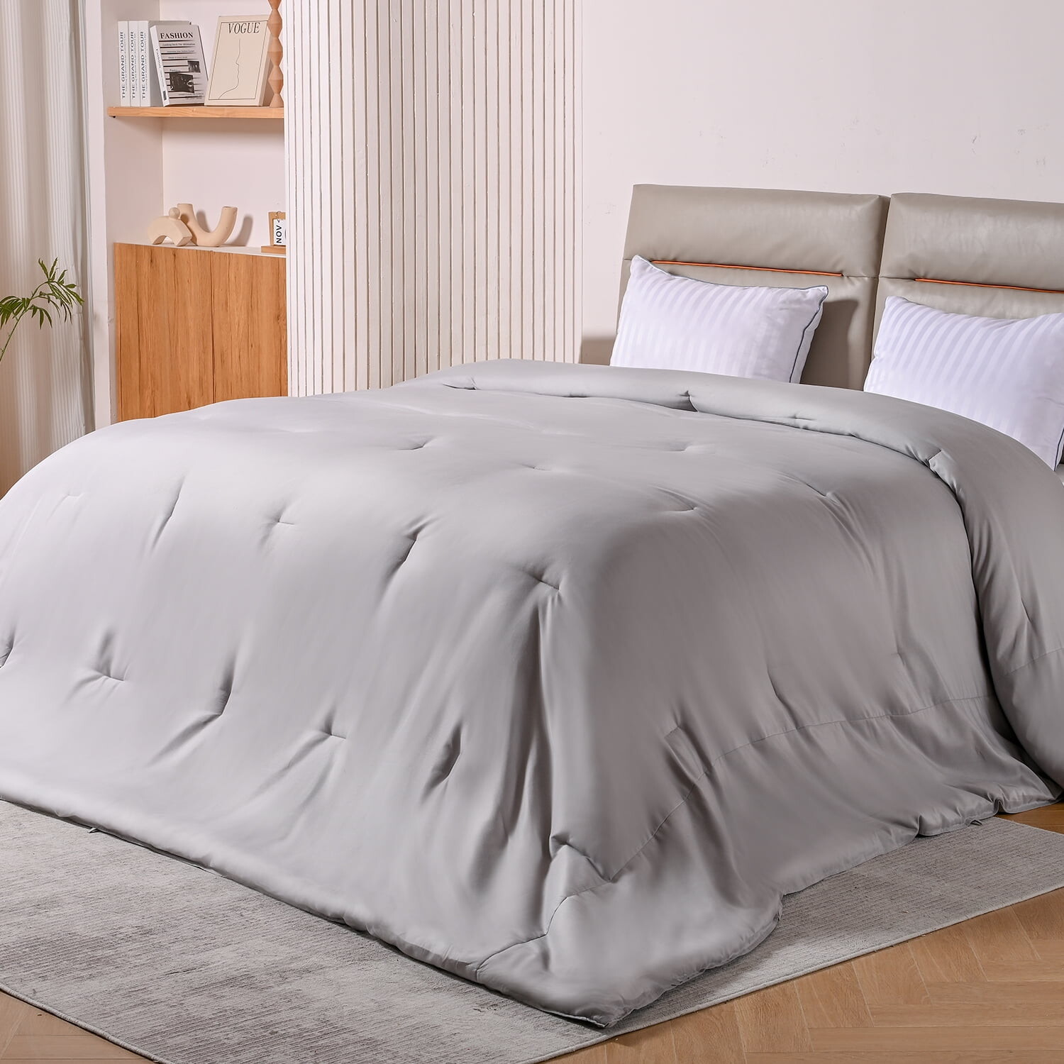 

Негабаритное королевское одеяло Topblan размером 120 x 120 дюймов, легкое и дышащее постельное белье, пододеяльник с пододеяльником для всех сезонов, серый, цвет Gray