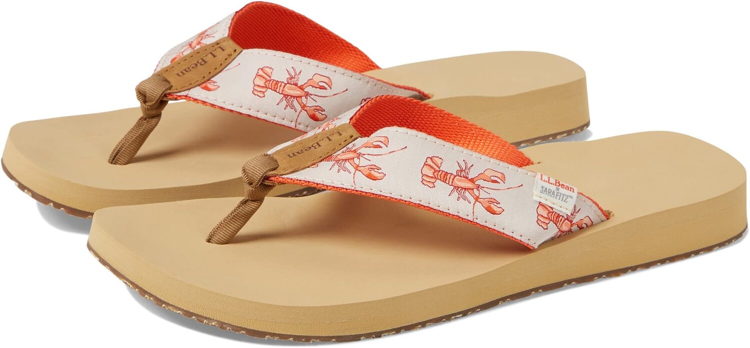

Шлепанцы Maine Isle Flip-Flop Sara Fitz Woven L.L.Bean, цвет Paperwhite Lobster