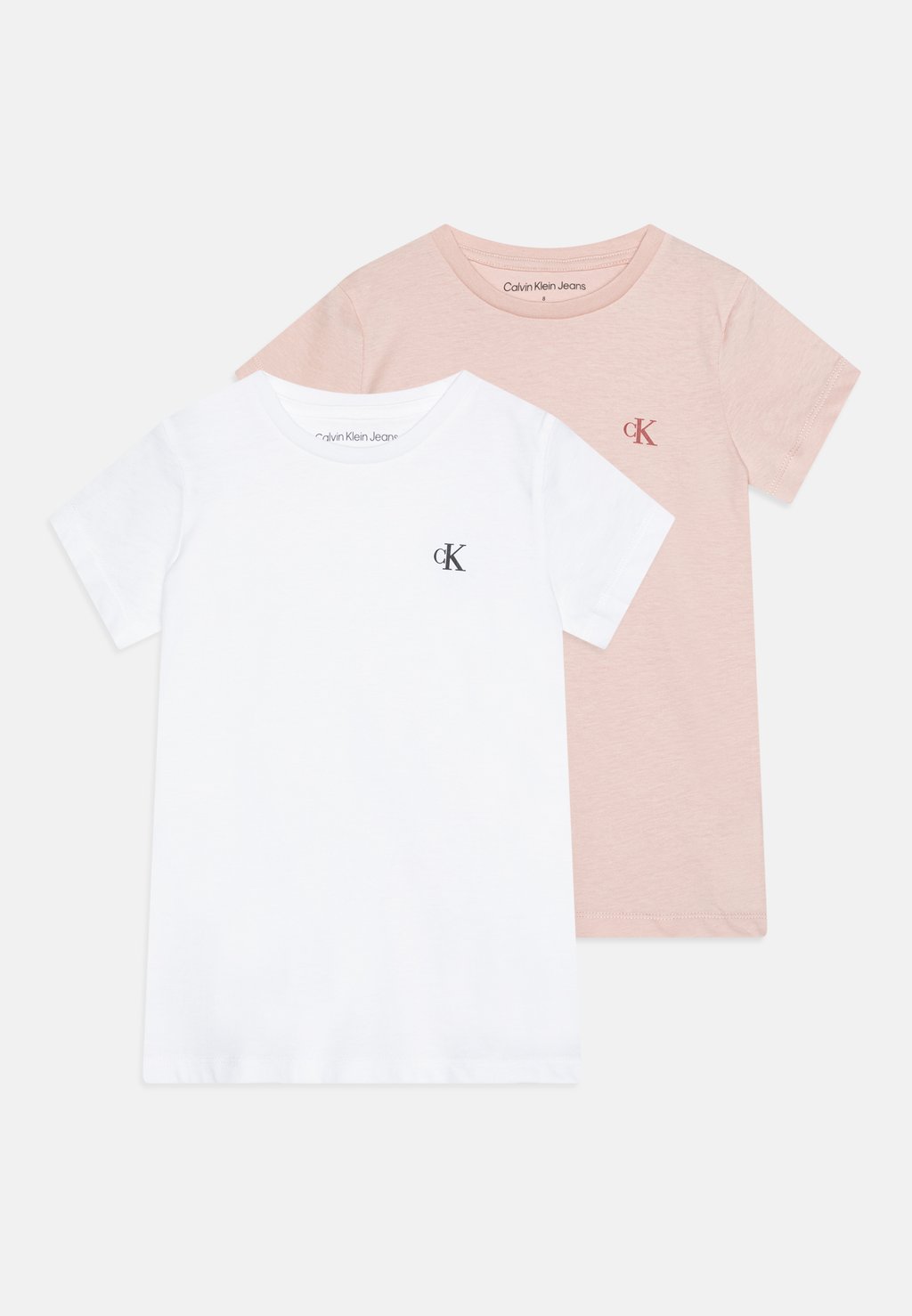 

Базовая футболка Slim Monogram 2 Pack Calvin Klein Jeans, цвет bright white/sepia rose