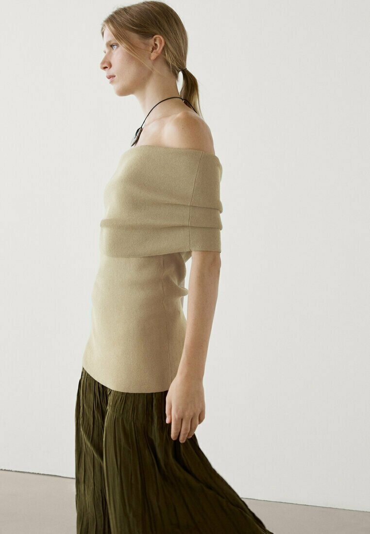 

Футболка с принтом Massimo Dutti, светло-коричневый