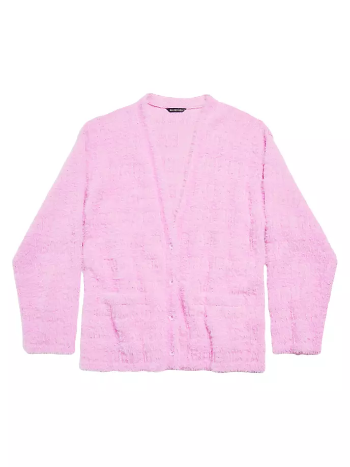 

Горизонтальный меховой кардиган по всей длине Balenciaga, розовый