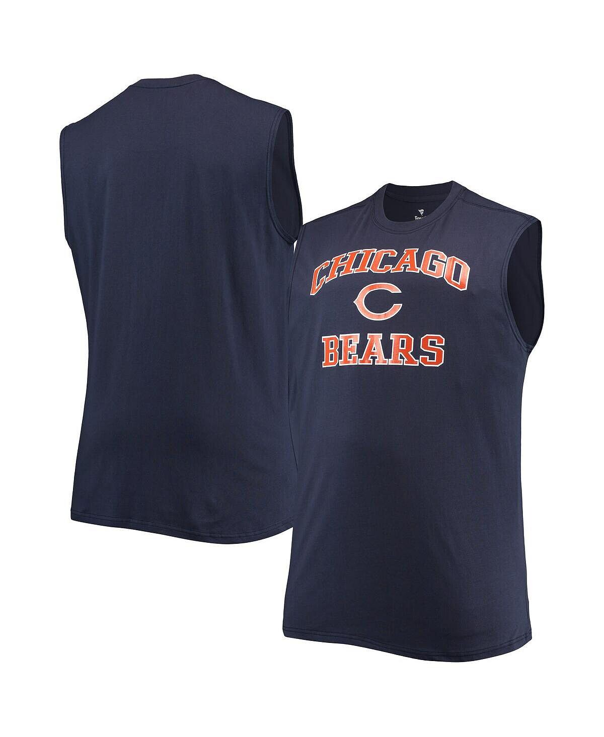 

Мужская темно-синяя майка Chicago Bears Big and Tall Muscle Profile