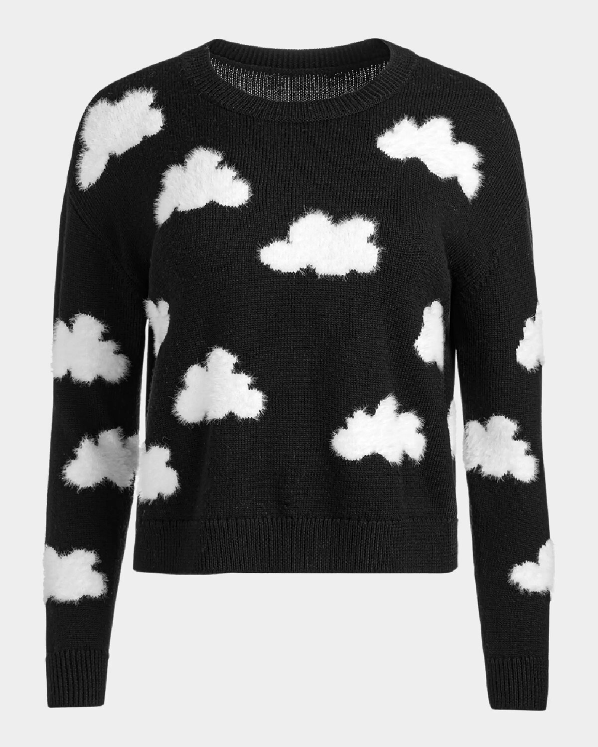 

Свитер Gleeson с нечетким облаком Alice + Olivia, цвет Blacksoft White