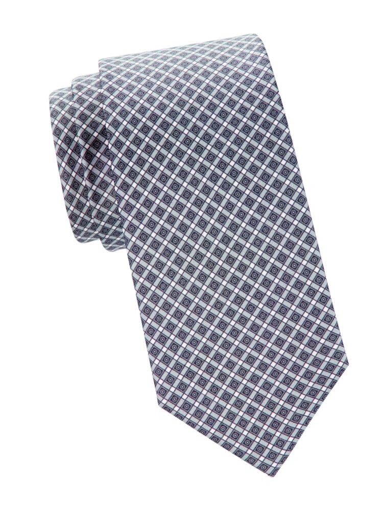 

Шелковый галстук в клетку Brioni, цвет Blue Grey