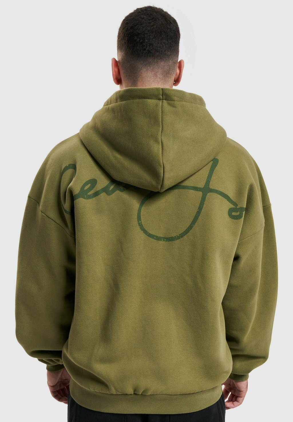 

Толстовка на молнии Script Logo Backprint Peached Sean John, цвет olive