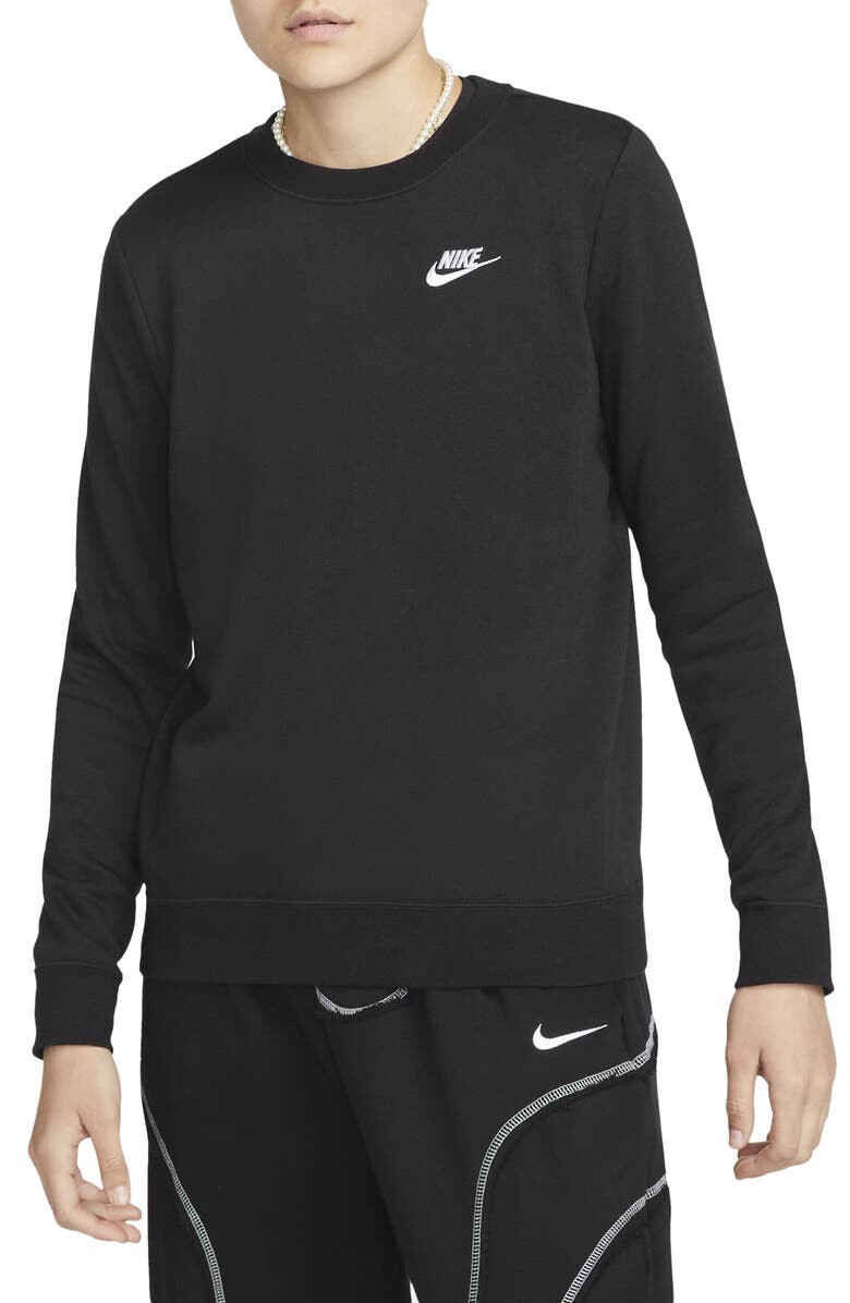 

Флисовая толстовка с круглым вырезом Sportswear Club NIKE, черно-белый