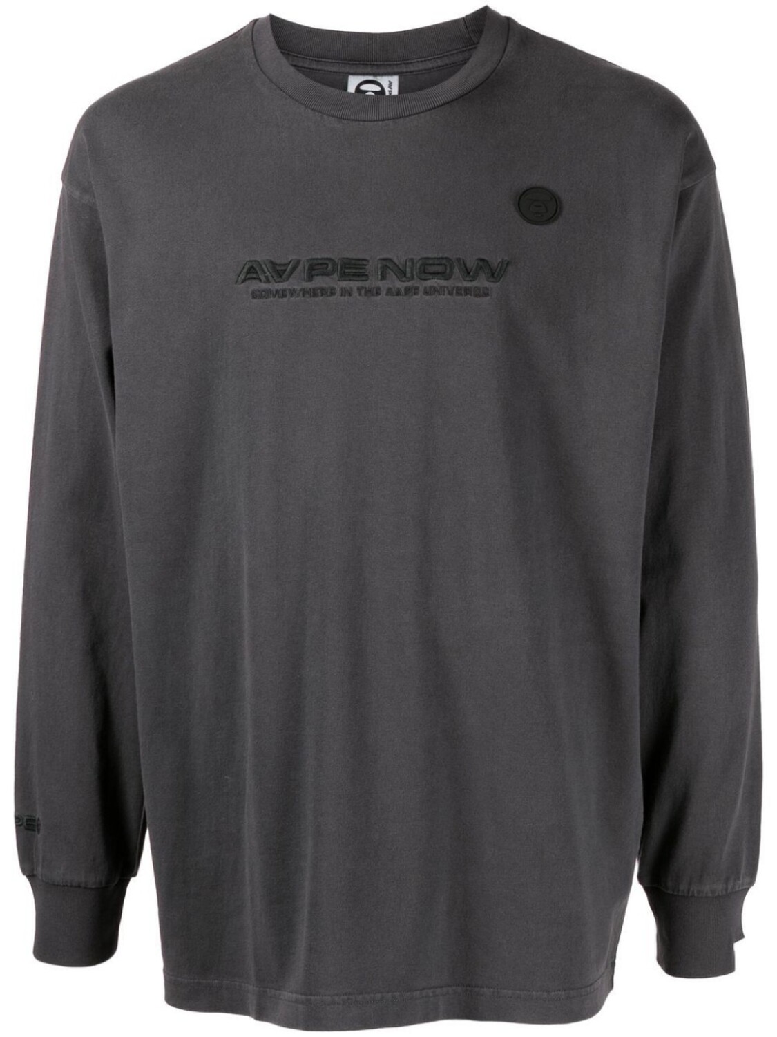 

Футболка с длинными рукавами и вышитым логотипом AAPE BY *A BATHING APE, серый