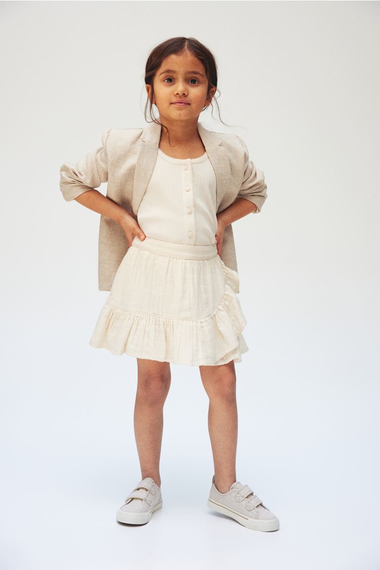 Юбка с воланами по краю H&M, бежевый юбка с асимметричным воланом отделка неполным переплетением