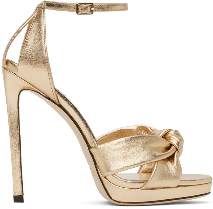 

Золотые босоножки на каблуке Rosie 120 Jimmy Choo