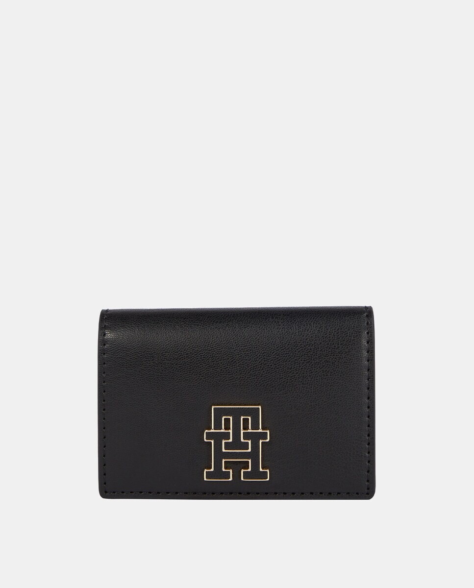 

Визитница черного цвета с логотипом TH Tommy Hilfiger, черный