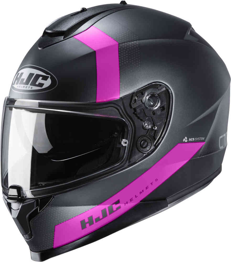 C70 Евро Шлем HJC, черный матовый/розовый