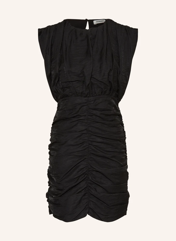 Платье из льна Sandro, черный