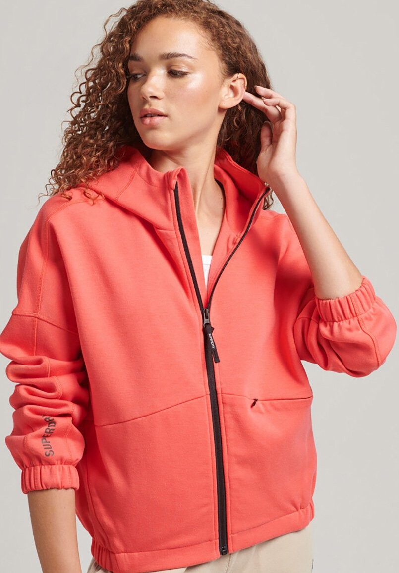 

Толстовка на молнии Superdry, коралловый, Красный