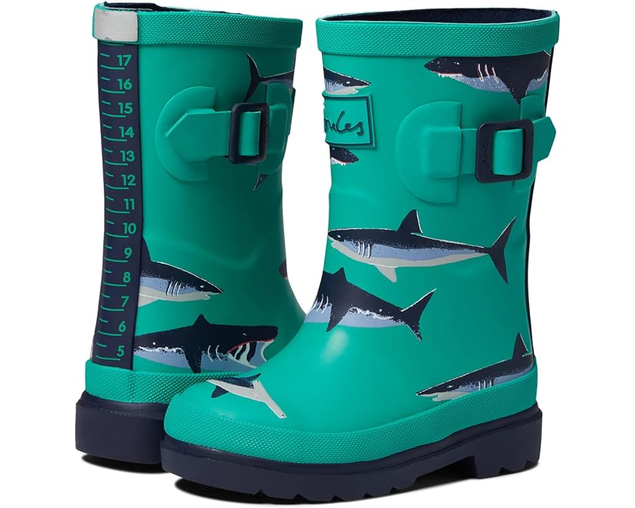 Ботинки Joules Welly Print, цвет Light Green Sharks sharks