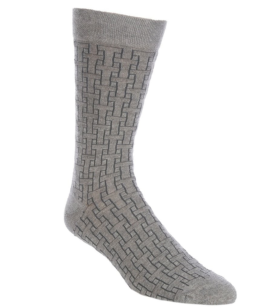 Классические носки до середины икры с Т-образным узором Ted Baker London, серый