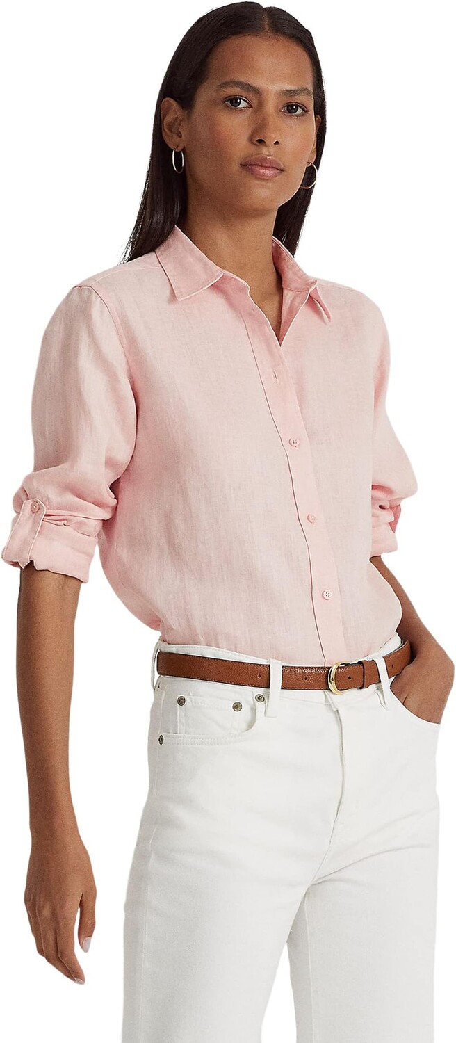 

Миниатюрная льняная рубашка LAUREN Ralph Lauren, цвет Pale Pink