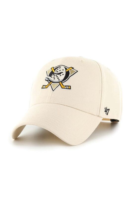 

Хлопковая фуражка НХЛ Anaheim Ducks 47brand, бежевый