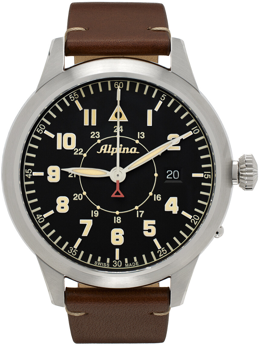 

Коричневые автоматические часы Startimer Pilot Heritage Alpina