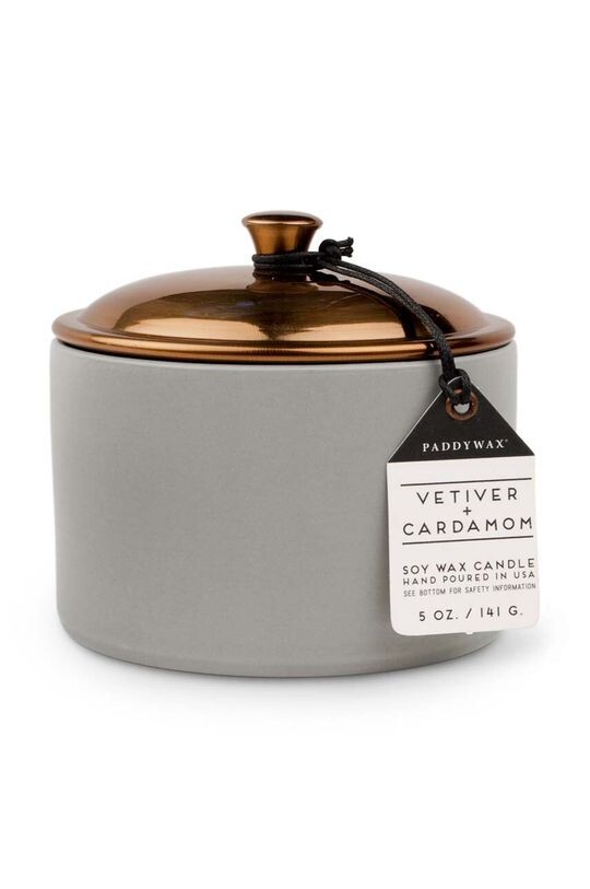 

Соевые ароматические свечи Ветивер и Кардамон 141 г Paddywax, серый