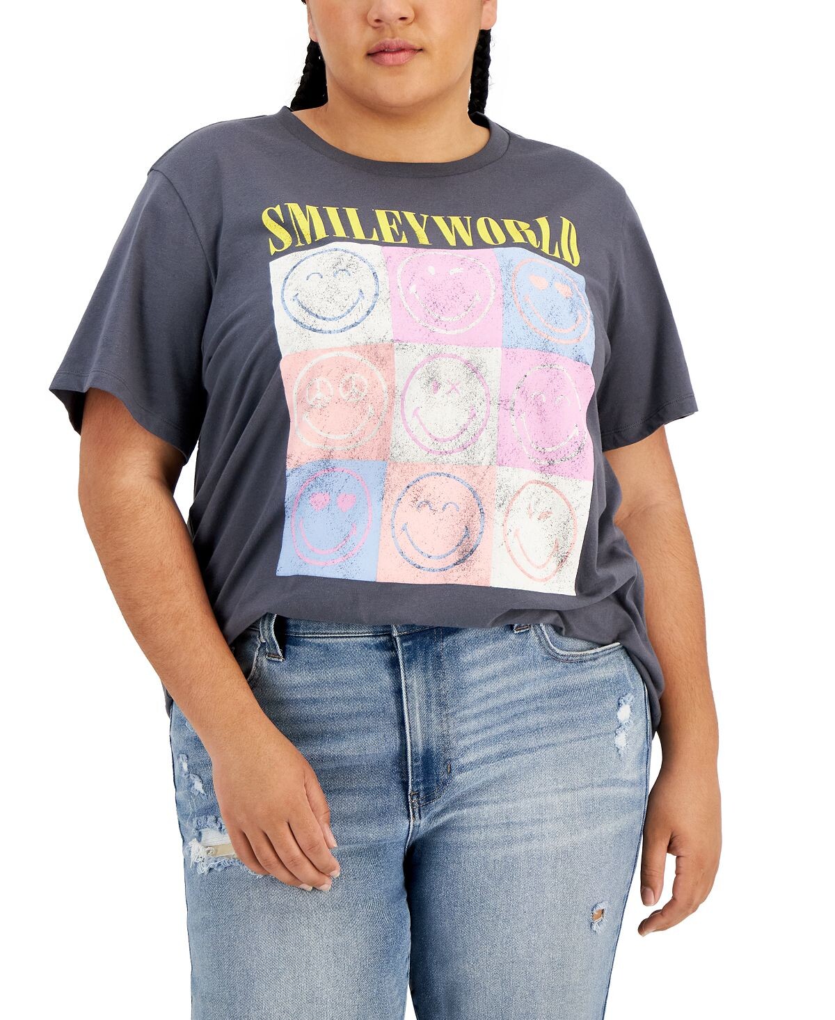 

Модная футболка Smileyworld больших размеров Grayson Threads Black