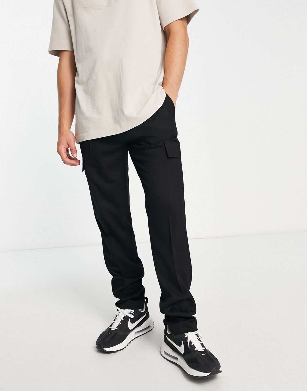 

Черные свободные брюки карго Topman, Черный